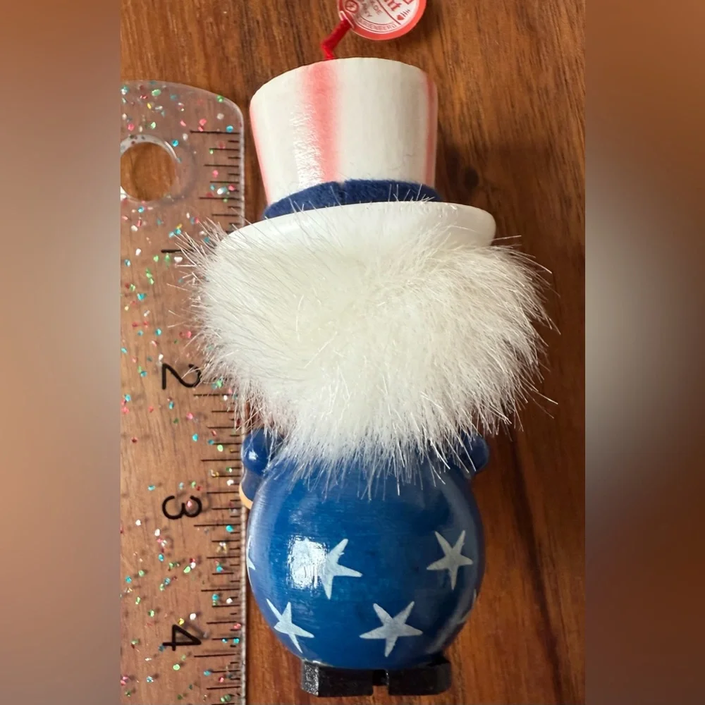 Steinbach 4.5” German Wood Christmas Ornament w/ Tag Nutcracker Uncle Sam